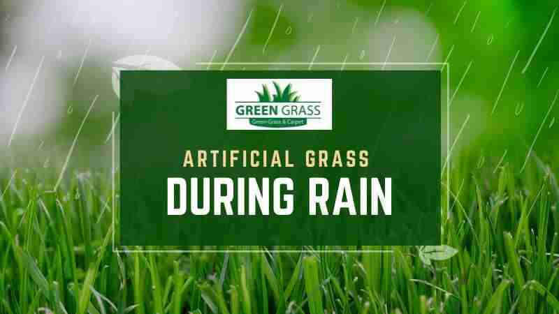 artificial grass during rain