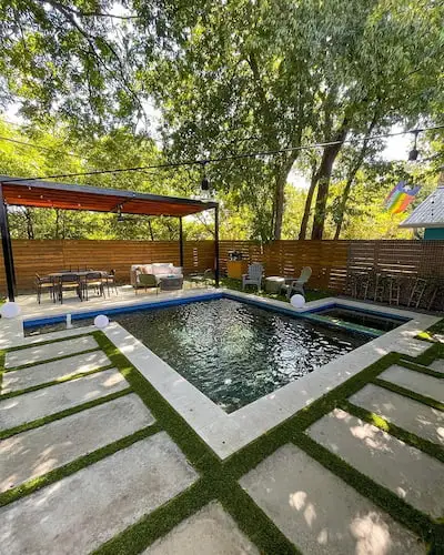 artificial synthetic grass for pool surrounds